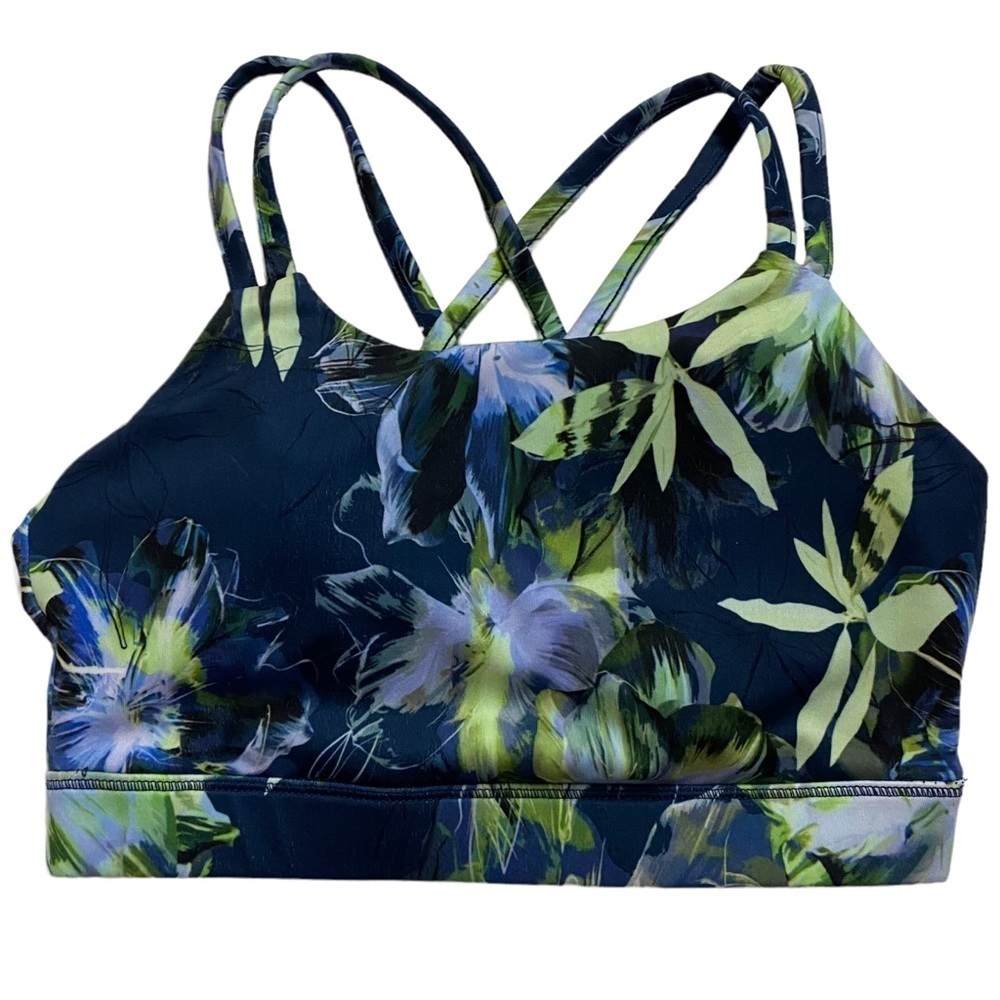 X by Gottex Criss Cross Strap Sports Bra Peach Skin Collection Floral Print XS